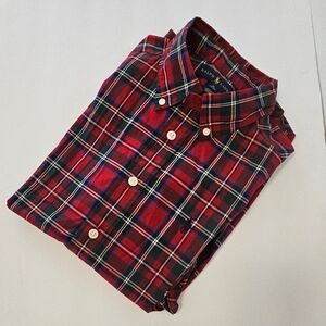 Boy's Ralph Lauren Button Down Long Sleeve Plaid Shirt - Medium - LIKE NEW